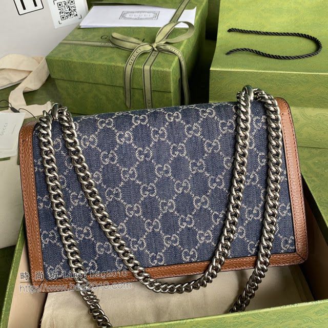 Gucci专柜新款女包, 古驰丹宁系列中号酒神包 Gucci单肩斜挎包 400249  gdj1615